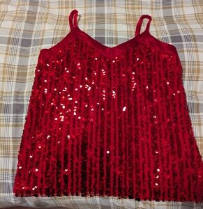NWOT No Boundaries red sequin tank size S (3-5)